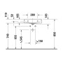 Lavabo Duravit DuraSquare Compact brossé avec 1 trou de robinet, 50 x 40 cm - vue technique