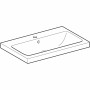 Lavabo surélevé Geberit iCon 75 cm avec trou de robinet au centre et trop-plein - vue détaillée
