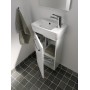 Lavabo compact Geberit Renova 50 cm, asymétrique avec trou de robinet à droite - vue détaillée