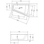 Baignoire d'angle Duravit Paiova 170 x 130 cm Coin droit avec tablier intégré et support - vue détaillée