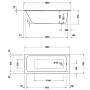 Duravit D-Code Rechteck-Badewanne 160 x 70 cm - Detailansicht