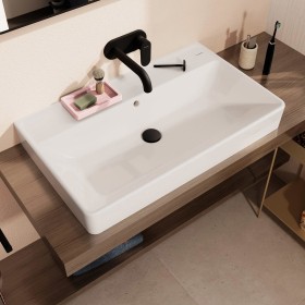 Lavabo d'appoggio hansgrohe Xanuia Q lucidato 800/480 senza foro rubinetto con troppopieno