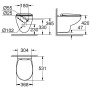 GROHE Bau Keramik Wand-Tiefspül-WC Set spülrandlos - technische Ansicht