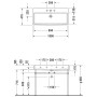 Lavabo meuble Duravit Vero Air sans trou de robinet 100 x 47 cm, avec trop-plein - vue détaillée