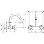 hansgrohe Logis M32 2-Griff Küchenmischer, Wandmontage Highspout, 1jet - Detailansicht