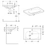 Lavabo Geberit Acanto avec plan de pose et trop-plein caché 75 x 48,2 cm