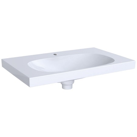 Lavabo Geberit Acanto avec plan de pose et trop-plein caché 75 x 48,2 cm