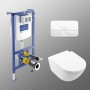 Set WC Villeroy & Boch Subway 3.0 con elemento a parete e pulsante di scarico