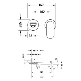 Robinet de lavabo encastré à levier unique Duravit Wave