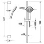 Ensemble de douche Duravit avec douchette 3 jets 11 cm - vue détaillée