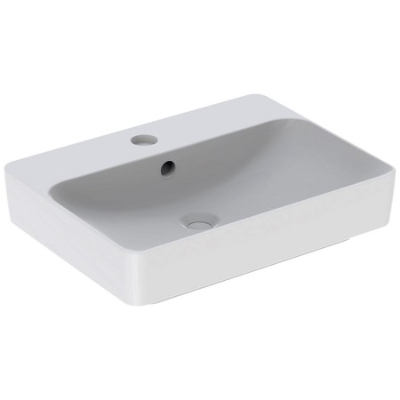 Lavabo sur plan Geberit VariForm 60 x 45 cm, rectangulaire, avec plage de robinetterie