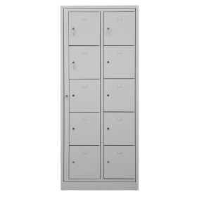 Wolfstahl Schliessfachschrank Stahl 10 Schliessfächer Zylinderschloss 80 x 45 x 190 cm