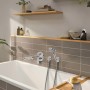 hansgrohe Rebris E Einhebel-Wannenarmatur Unterputz mit integrierter Sicherungskombination für iBox - Detailansicht