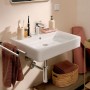 hansgrohe Xanuia Q Lavabo 600/480 con foro rubinetto e troppopieno, SmartClean - vista tecnica