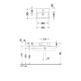 Lavabo à main Duravit Vero 45 cm avec 1 trou pour robinet - vue technique