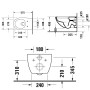 Duravit Architec WC sospeso 57,5 cm, con scarico a pavimento, Durafix incluso