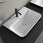 Vasque à poser Duravit Happy D.2 Plus 60 cm blanc/anthracite mat, avec trop-plein, 1 trou de robinet
