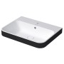 Vasque à poser Duravit Happy D.2 Plus 60 cm blanc/anthracite mat, avec trop-plein, 1 trou de robinet - vue technique