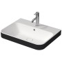 Vasque à poser Duravit Happy D.2 Plus 60 cm blanc/anthracite mat, avec trop-plein, 1 trou de robinet