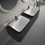 Vasque à poser Duravit Happy D.2 Plus 60 cm blanc/anthracite mat, avec trop-plein, 1 trou de robinet - vue détaillée