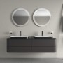 Vasque à poser Duravit Happy D.2 Plus 60 cm blanc/anthracite mat, avec trop-plein, 1 trou de robinet - photo produit