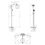 hansgrohe Croma 220 Showerpipe Wanne mit Brausearm 40 cm, schwenkbar - Detailansicht