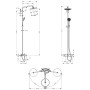 hansgrohe Croma 220 Showerpipe Wanne mit Brausearm 40 cm, schwenkbar - technische Ansicht