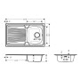 hansgrohe S21 S210-A342 86 Einbauspüle 342 mit Abtropffläche und manueller Ablaufgarnitur - Detailansicht