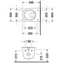 Duravit Darling New WC a parete compatto - vista tecnica