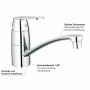 Rubinetto monocomando per lavello GROHE Eurosmart C - vista tecnica