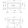 Duravit Happy D.2 Badewanne Rechteck 160 x 70 cm, Rückenschräge links - Detailansicht