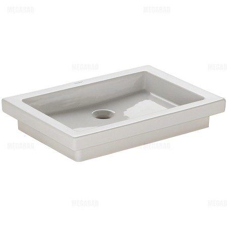 Lavabo encastré Duravit 2nd floor 58 cm, sans trou de robinet, installation par le dessus