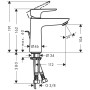 hansgrohe Talis E Miscelatore monocomando per lavabo 110 CoolStart con scarico a tirante - vista dettagliata