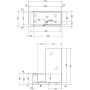 Vasca-doccia d'angolo Duravit Shower & Bath destra 170 x 75 cm - vista tecnica