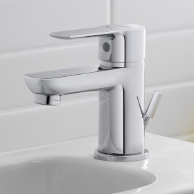 Mitigeur de lavabo monocommande Duravit D-Code FreshStart et MinusFlow