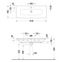 Meuble-lavabo Duravit Viu 123 cm avec 1 trou pour robinet, avec trop-plein
