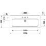 Duravit ME par Starck Meuble vasque 123 cm avec 1 trou de robinet - vue détaillée