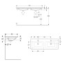 Meuble double vasque Geberit Renova Plan 130 x 48 cm - vue détaillée