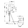 Miscelatore monocomando per lavabo Duravit B.2 S FreshStart e MinusFlow, con scarico a tirante - immagine prodotto