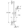 Ensemble de barre de douche GROHE Vitalio Start 110, 60 cm, 2 modes de jet, tablette de douche - photo produit