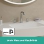 Robinetterie de lavabo à 3 trous hansgrohe Tecturis S 150 avec bonde Push-Open - vue technique