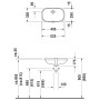 Duravit D-Code Lavabo encastré 49,5 cm - vue technique