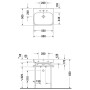 Duravit Happy D.2 Meuble-lavabo 60 cm avec 1 trou de robinet - vue technique