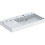 Vasque Geberit ONE 90 cm, sortie horizontale, 1 trou de robinet, sans trop-plein, tablette à gauche