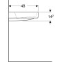 Vasque Geberit ONE 90 cm, sortie horizontale, 1 trou de robinet, sans trop-plein, tablette à gauche - photo produit