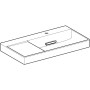 Vasque Geberit ONE 90 cm, sortie horizontale, 1 trou de robinet, sans trop-plein, tablette à gauche - vue détaillée