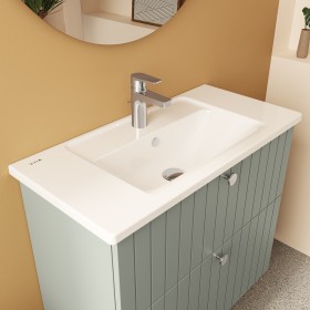 VitrA Integra Möbelwaschtisch Compact 80 cm mit Überlaufloch, 1 Hahnloch mittig