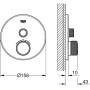 Ensemble thermostatique GROHE Grohtherm SmartControl avec robinet d'arrêt, design rond - vue détaillée