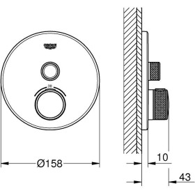 Set termostatico GROHE Grohtherm SmartControl con valvola di intercettazione, design rotondo