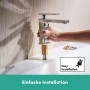 hansgrohe Tecturis E Mitigeur de lavabo monocommande 110 CoolStart économie d'eau+ avec vidage à tirette - vue technique
